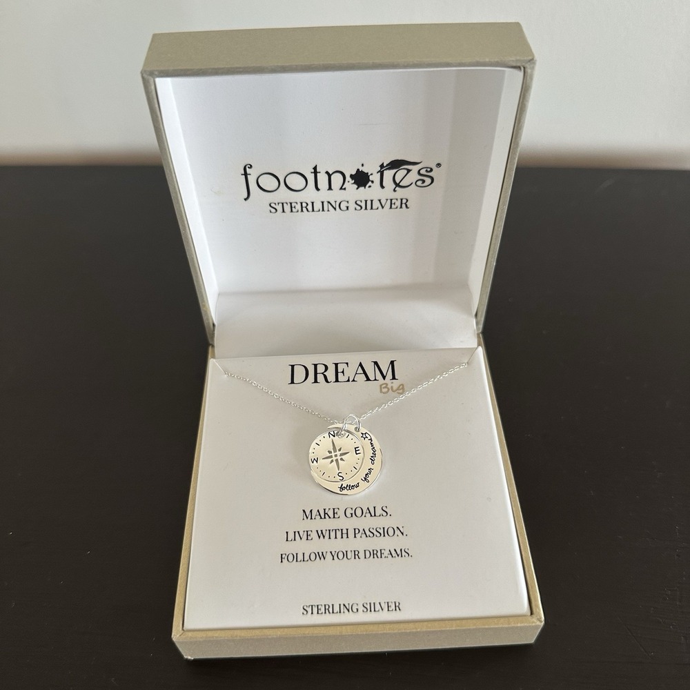 Footnotes Sterling Silver Dream Big Necklace - New In Original Box Graduation